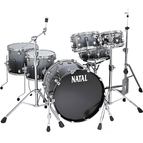 Natal Bubinga Fusion X 22" Shell Pack & Snare, Pewter Mist