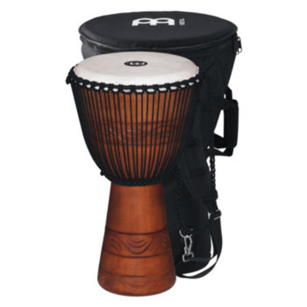 Meinl ADJ2-L+BAG 12" Original African Rope Tuned Wood Djembe, Brown