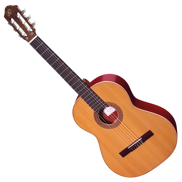  Ortega R200L Left Handed Classical Guitar, Solid Cedar Top - Front View