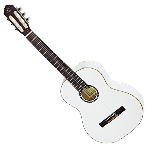 Ortega R121LWH Nylon Left Handed, White - Front View