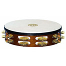 Meinl TAH2B-AB Tambourin en Bois avec Peau de Ch&egrave;vre - 2 Rang&eacute;es de Cymbalettes en Laiton