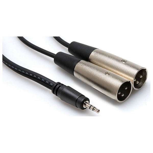 Hosa CYX-402M Stereo Breakout Cable, 3.5mm TRS to Dual XLR3M, 2m