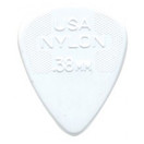 Dunlop 0.38mm Nylon Standard Pick, White, Players Pack of 12