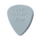 Dunlop 44P60 0.60mm Nylon Pick, Light Grey, Players Pack of 12