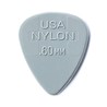 Dunlop 44P60 0.60mm Nylon Pick, Light Grey, Players Pack of 12
