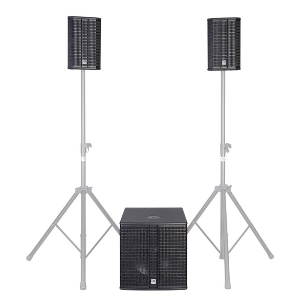 HK Audio LUCAS 2K15 Active 2.1 PA System, 15'' Sub, Full System Front