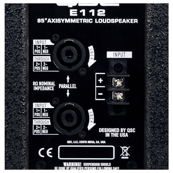 QSC E Series E112 12'' Passive PA Speaker, Rear Connectivity
