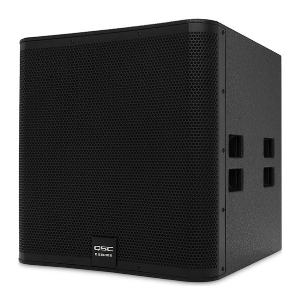 QSC E Series E118SW 18'' Passive PA Subwoofer, Front Angled Left