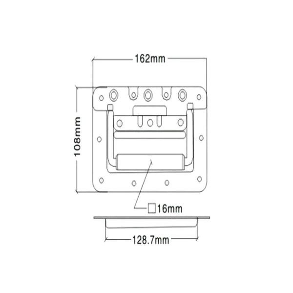 Recessed Sprung Handle with 8mm Dish, Medium