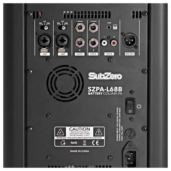 SubZero SZPA-L68B Battery Power Column PA System