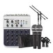 SubZero 6 Channel Mini Mixer and Microphones Bundle by Gear4music