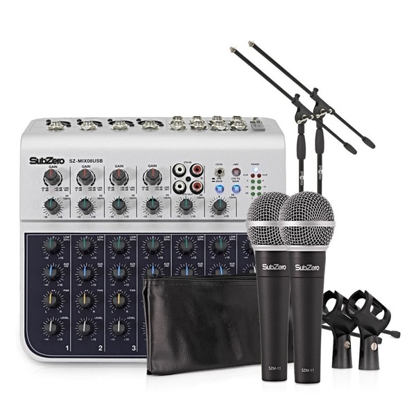 SubZero Channel Mini Mixer and Microphones Bundle