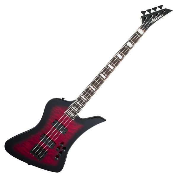 Jackson Kelly Bird JS3Q Bass Guitar, Transparent Red Burst