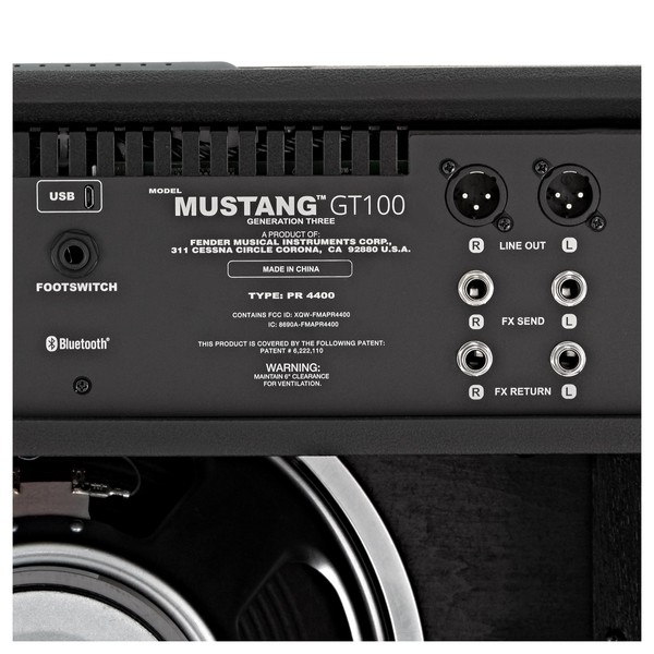 Fender Mustang GT 100 Combo back close