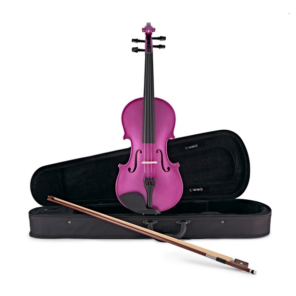 Student 4/4 Violin by Gear4music, PURPLE SPARKLE main