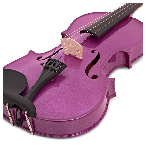 Student 4/4 Violin by Gear4music, PURPLE SPARKLE close