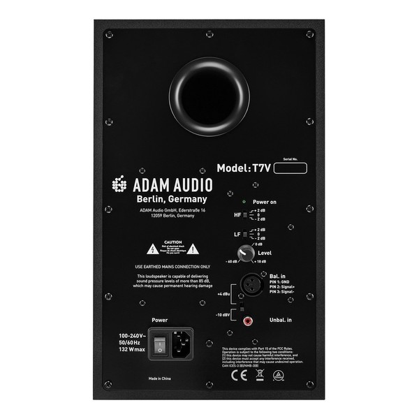 Adam T7V Studio Monitor - Rear