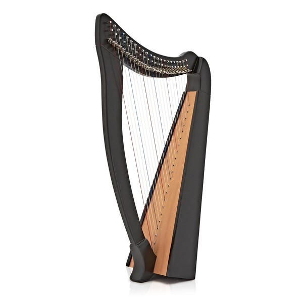 Deluxe 22 String Harp with Levers by Gear4music, Black main