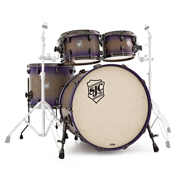 SJC Custom Drums 22" 4pc Shell Pack, Grey To Purple Burst