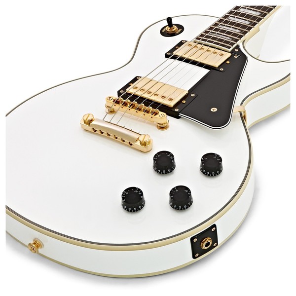 ギター Epiphone Les Paul Custom Pro White Epiphone Les Paul Custom Pro, biel alpejska - Prawie Nowy