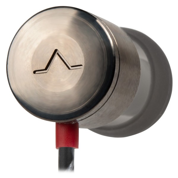 Flare Audio Jet 3 Earphones with Controls & Mic, Titanium, Driver Rear Close Up