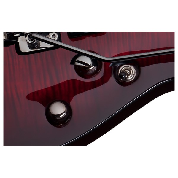 Schecter Demon-7 FR, Crimson Red Burst Knobs