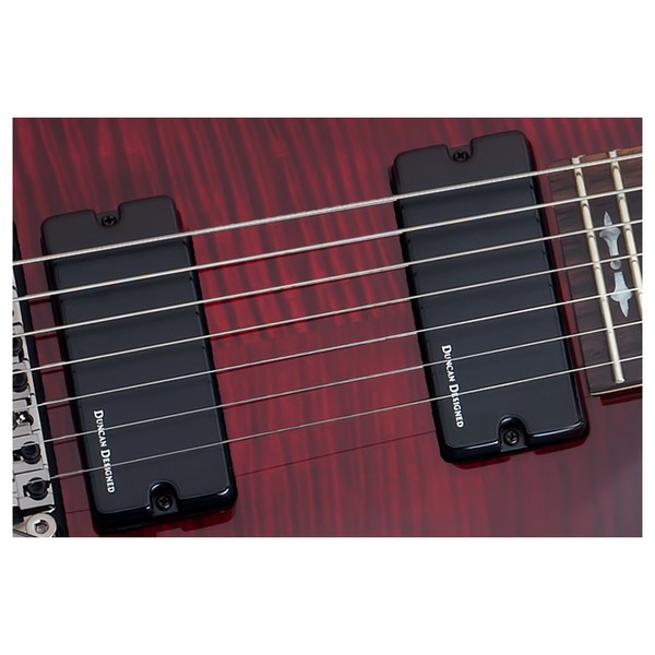 Schecter Demon-7 FR, Crimson Red Burst Pickups