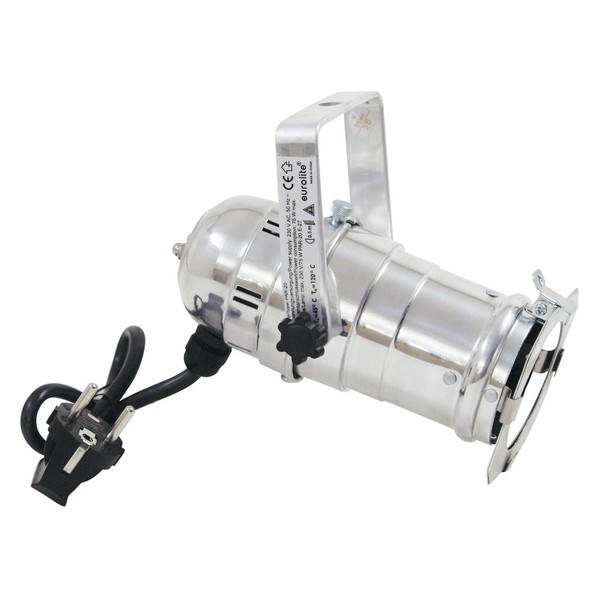 Eurolite PAR-20 Spotlight, Silver - side view