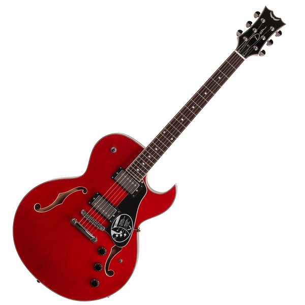 Dean Colt Semi-Hollow Body Guitar, Transparent Red