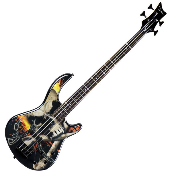 Dean Edge 10 Active Bass Guitar with Graphics, Skull Crusher