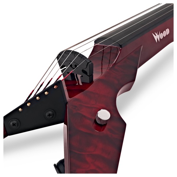 Wood Violins Viper 5 String Electric Violin, Deep Red Quilt close