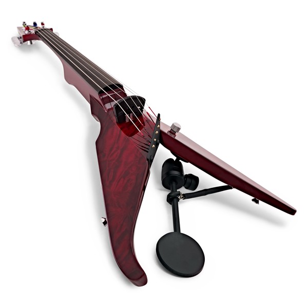 Wood Violins Viper 5 String Electric Violin, Deep Red Quilt angle