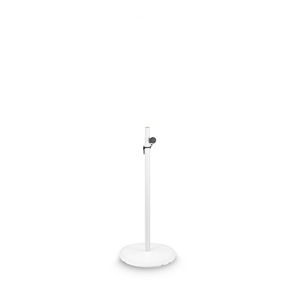 Gravity SSPWBSET1W Speaker Stand with Round Base, White Shorter