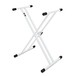 X-Frame Double Braced Keyboard Stand, White by Gear4music main