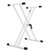 X-Frame Double Braced Keyboard Stand, White by Gear4music angle