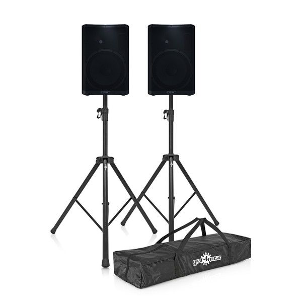 QSC CP12 12'' Active PA Speaker with Stands