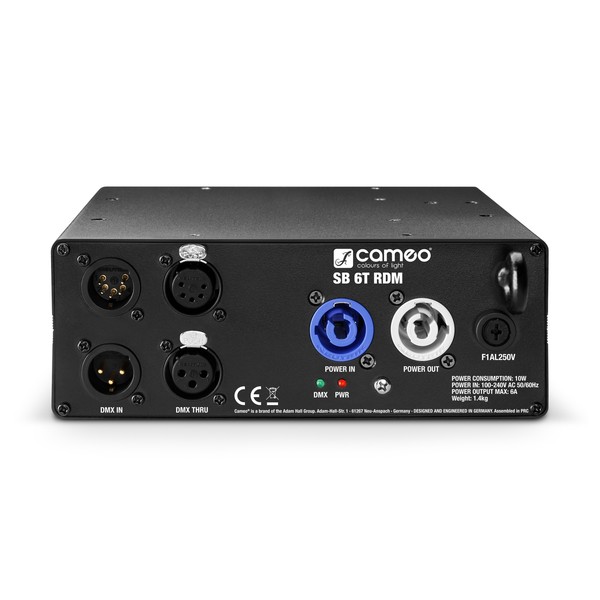 Cameo SB6T DMX and RDM Splitter/Booster Inputs