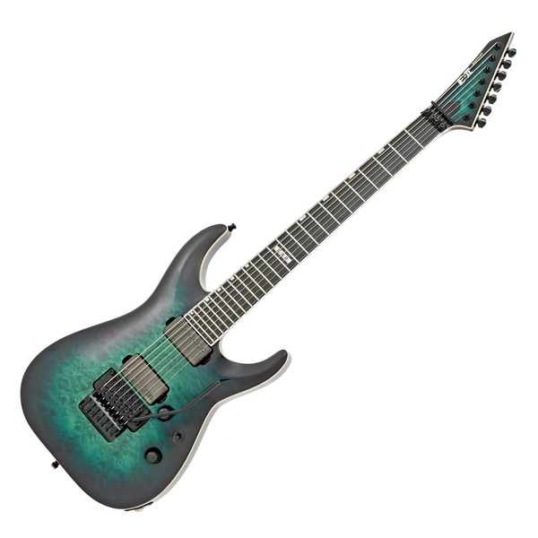 ESP E-II Horizon FR-7 String, Black Turquoise Burst