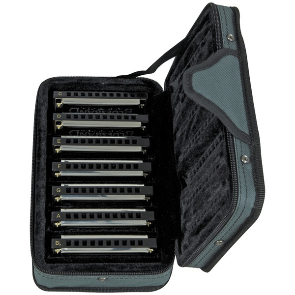 Hohner Bluesband 7 Piece Harmonica Set, with Case