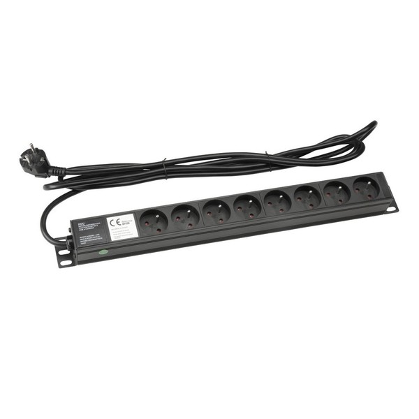 Adam Hall 19'' French Power Strip, 8 Sockets Angled