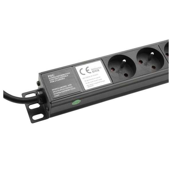 Adam Hall 19'' French Power Strip, 8 Sockets Labels