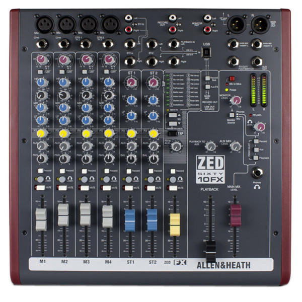 Allen and Heath ZED60-10FX Analog Mixer With USB