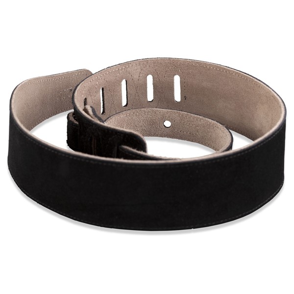 Levys MS26 Suede Leather Strap, Black Rolled