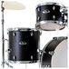 Pearl Export EXX 20'' Fusion Drum Kit, Satin Shadow Black - Close Up