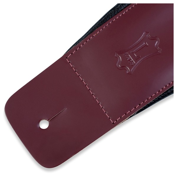 Levys DM1 Padded Leather Strap, Burgundy End