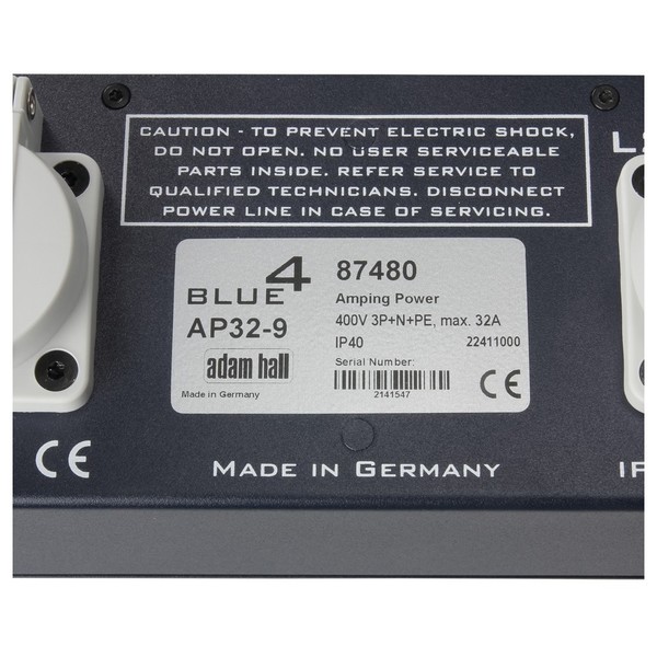 Adam Hall 19'' 9 Socket Power Strip Label