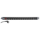 Adam Hall Large EU Power Strip, 12 Sockets