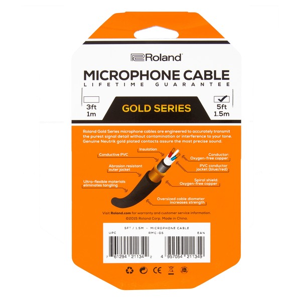Roland RMC-G5 Gold Series Microphone Cable