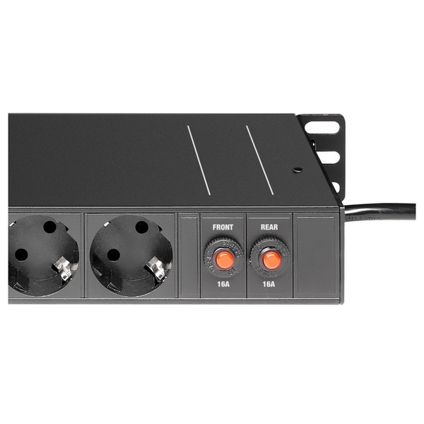 Adam Hall 19'' EU Power Strip, 16 Sockets Fuses