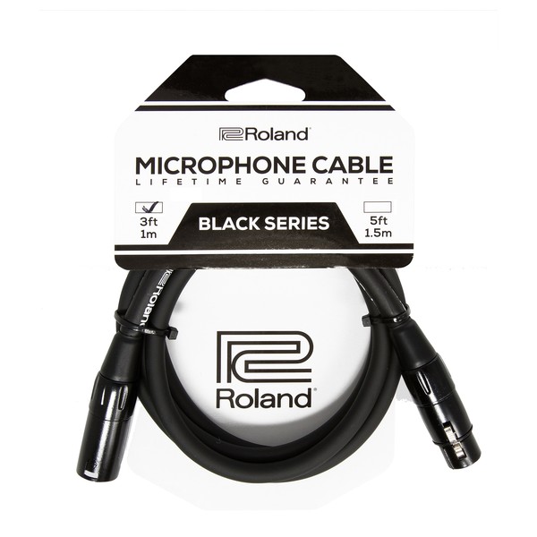 Roland Black Series Microphone Cable, 3ft/1m
